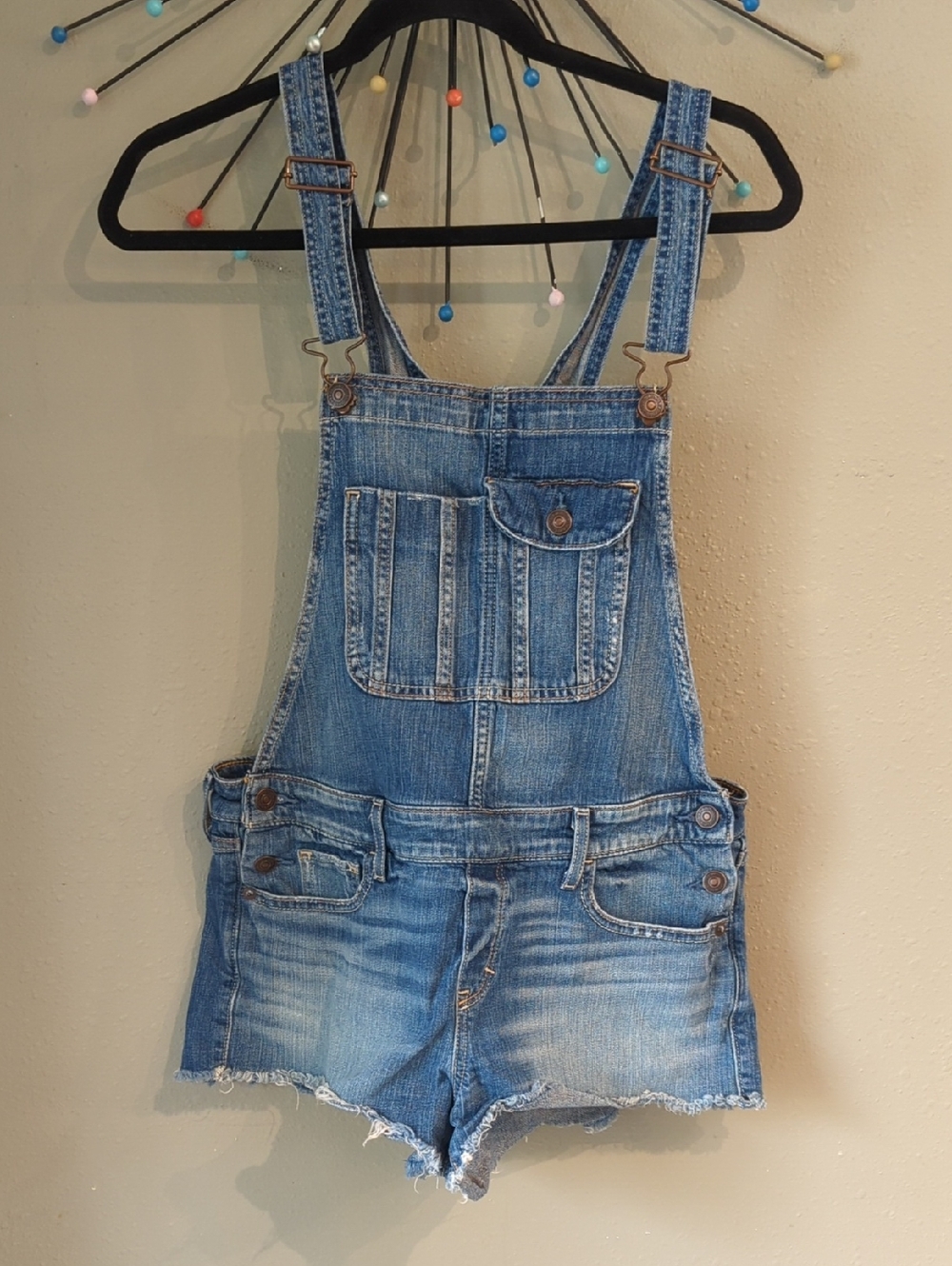 Y2K A&F Shortalls Medium Denim Western Festival